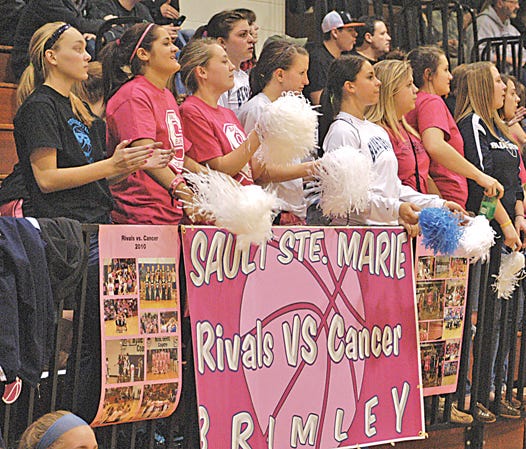 A near-capacity crowd turned out Tuesday evening to watch the Brimley basketball squads battle the Sault Blue Devils. The event also served as a fundraiser in the fight against cancer marking the third time the pink basketballs have been put in play.