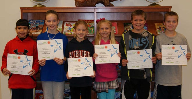 Winners in the recent Julington Creek stock market project included, from left: Carey Carpenter, Anna Rose Epting, Mackenzie Richardson Emily Szczepanik, Noah Maust and Brendan Craft. Contributed photo