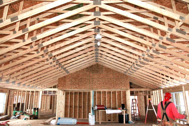 The interior of the “great room” at the under-construction Hospice House. When complete, the house — at the corner of Ryan and West 12th Ave. in Sault Ste. Marie — will offer families from Chippewa, Luce and Mackinac counties a place for their loved ones to die pain-free with dignity, and in a safe and caring environment. It will include a sunroom, chapel, family room, and space for individual and group grief support. All services are provided free of charge.