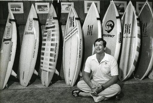 Bill Hixon was getting ready to open his third surf shop when this photo was taken in June 1981.