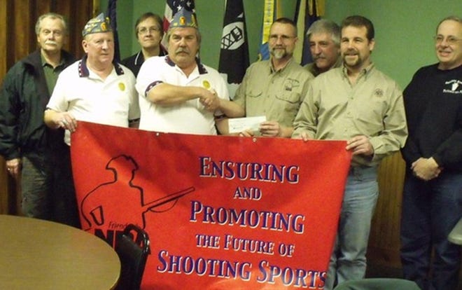 On Feb 1 2012 the Sons of the American Legion Squad 139 donate $250 to the Friends of the NRA for local grant funding. Left To Right Steve Zatko, Ray Llyod, Anita Richards, Gary Pew, Mike Barth, Tony Dimenno, Kory Ehck, Joe Marazza