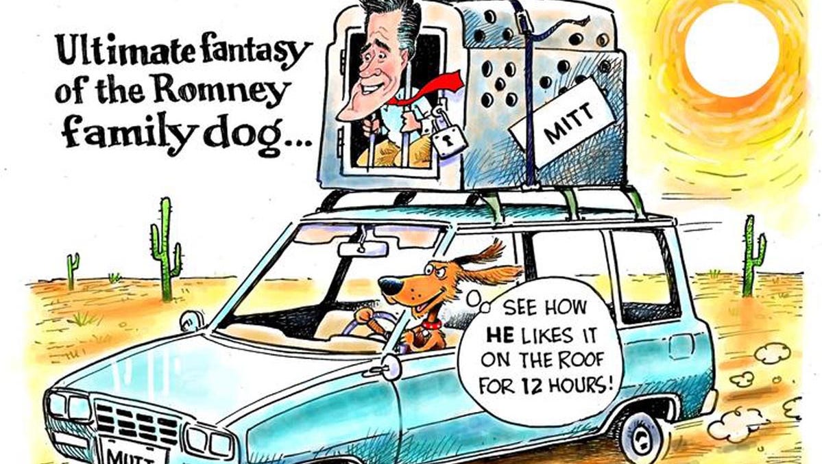 uærlig angst Joke RICK HOLMES: Seamus the dog gets revenge on Mitt Romney
