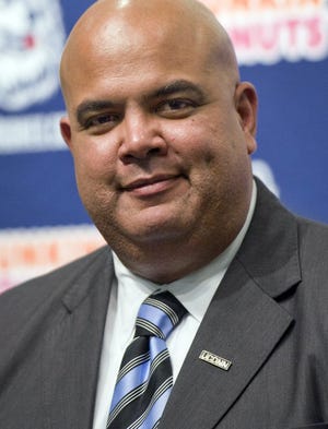 UConn introduced new athletic director Warde Manuel on Monday in Storrs.
