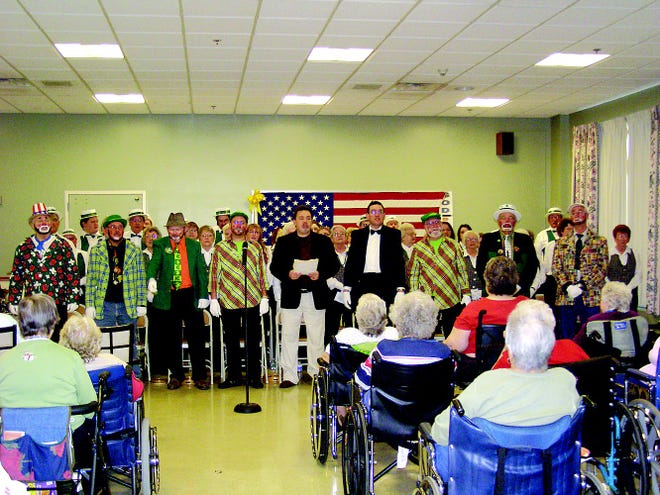 The cast of this year’s hobo minstrel show, with an Irish theme, closed the program with patriotic songs. The 77th annual show will be performed at Greencastle-Antrim High School at 7:30 p.m. March 1, 2, and 3. Tickets are available at the door. The Greencastle Rotary Club spaghetti dinner will be in the cafeteria from 5 to 7 p.m. Saturday.