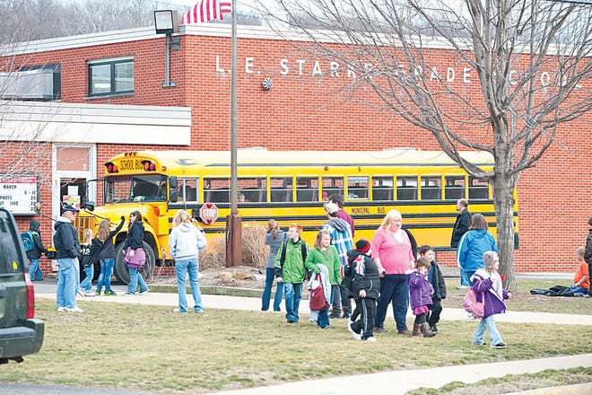 L. E. Starke Primary School dismisses Tuesday afternoon. Starke is one of District 108’s schools which serve kindergartners.
