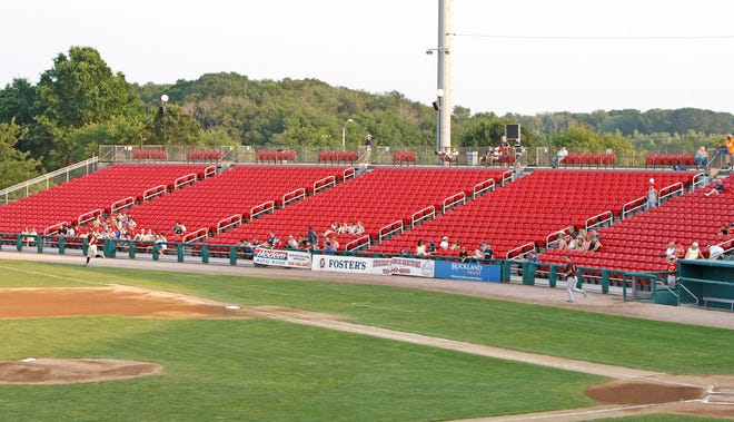 The right field bleachers were mostly empty at game time when the Brockton Rox played the New York Federals on July 20.