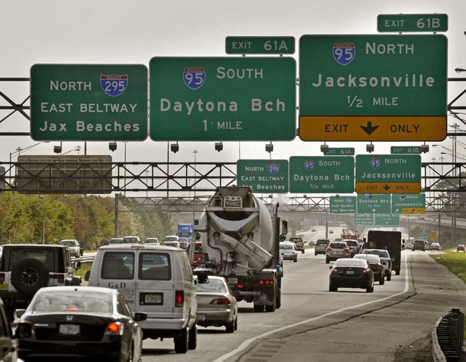 Will.Dickey@Jacksonville.com New signs for the renamed Interstate 295 East Beltway, formerly Florida 9A, are seen at the intersection of I-295 and I-95 on Wednesday south of Jacksonville. The name change makes the roadway part of the federal interstate highway system.