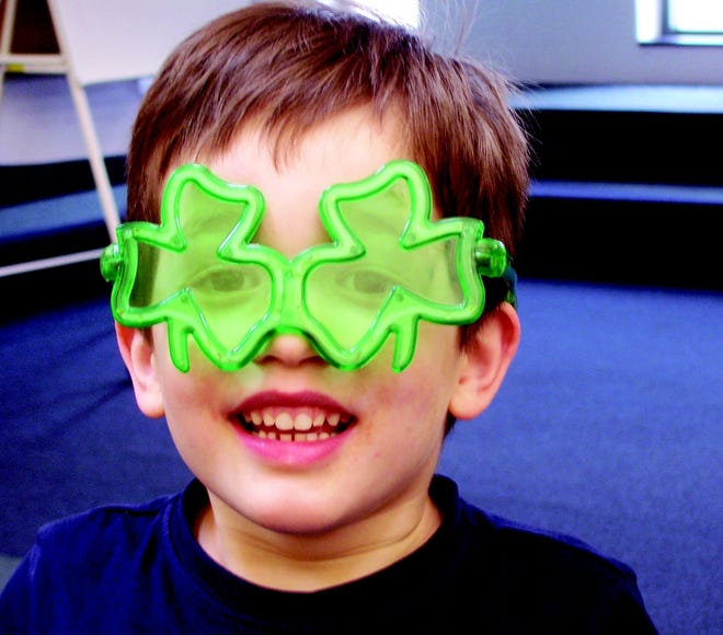 When Irish eyes are smiling, J.J. Whipple, 5, is too.