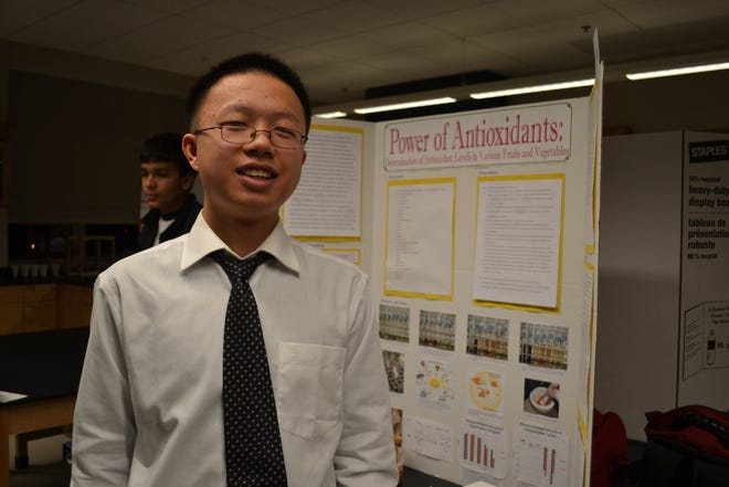 Wenzheng Yu placed third at the South Shore regional science fair for his project on the power of antioxidants.