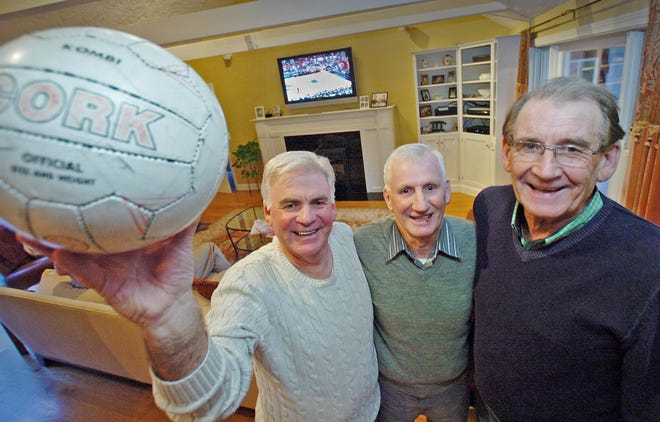 The brothers Fleming – from left, Mike, 64, Brendan, 67, and John Joe, 70 – all played football in their native Ireland before coming to America in the 1960s.