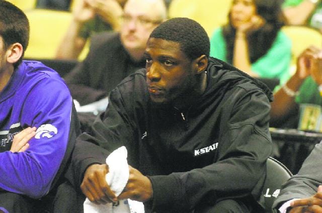 Kansas State forward Jamar Samuels was on the bench for what was his final game as a Wildcat on Saturday at the NCAA Regional in Pittsburgh.