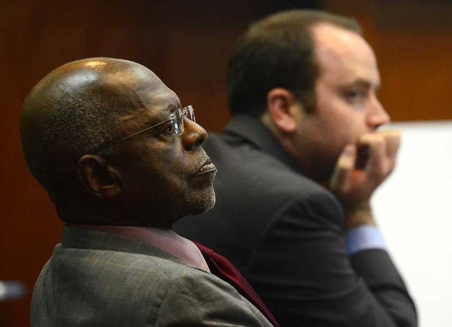 St. Augustine police officer Mike Linsky testifies about the night he arrested St. Augustine City Commissioner Errol Jones. By PETER WILLOTT, peter.willott@staugustine.com