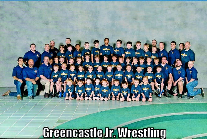 Members and coaches of the 2011-12 Greencastle Junior Wrestling program.