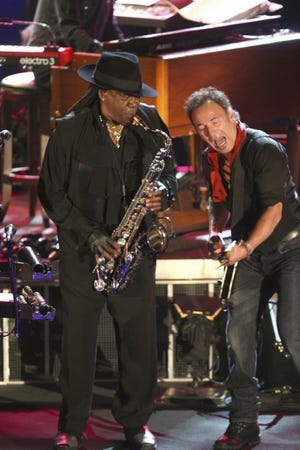 Clarence Clemons (left) performs with Bruce Springsteen at a
recent concert at the Stone Pony in Asbury Park.