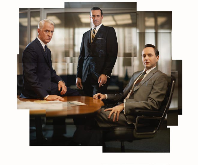 Mad Men (Season 5): Roger Sterling (John Slattery), Don Draper (Jon Hamm) and Pete Campbell (Vincent Kartheiser)