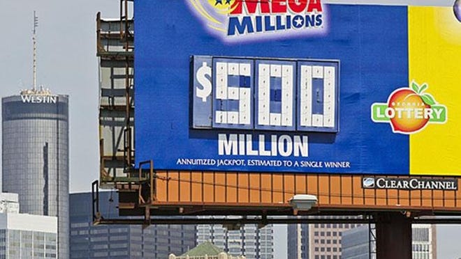 A billboard in Atlanta shows the jackpot on Wednesday.