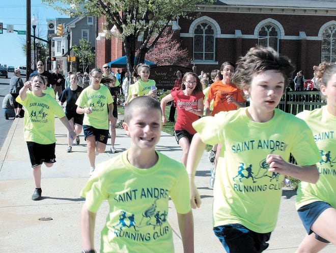 Runners from St. Andrew the Apostle Catholic School and members from the community took to the streets Thursday for the second annual Judy’s Challenge, which raised nearly $2,300 for Waynesboro’s Pregnancy Resource Center.
