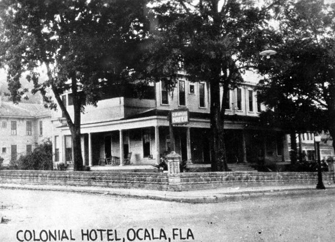 This 1924 photo shows the Colonial Hotel on North Magnolia, a block north of the renamed St. Denis Hotel, which looked similar to the Colonial. The St. Denis site is a parking lot today, and the Colonial site is a cleared lot.