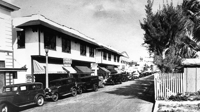 Royal Poinciana Way as it looked in 1937, when it was called Main Street.