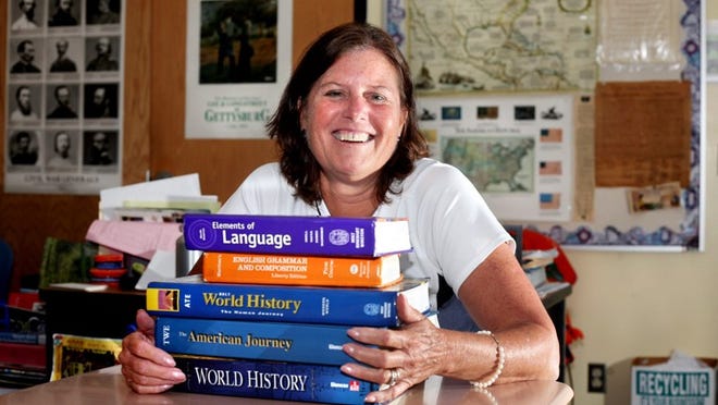 Palm Beach Day Academy English and history teacher Hilary Mendoza started teaching Spanish at the school 28 years ago. ‘I’ve done everything but drive the bus,’ said Mendoza, who also is lacrosse coach.