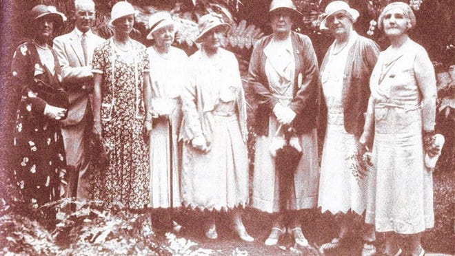 Garden Club members in a 1932 group shot. The Alfred G. Kays are second and third from left.