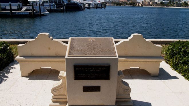 The Paul R. Ilyinski Memorial at Lakeside Park was unveiled during a surprise ceremony for him by the Palm Beach Town Council on his last day in office in February 2000. Given by the Palm Beach Civic Association and the Raymond J. Kunkel Foundation, it commemorates Ilyinski's 11 years as councilman and seven years as mayor. The council also donated five flowering trees to the surrounding park in his name. Each tree blooms during a different time of year. The two benches facing the Intracoastal Waterway were donated by the Garden Club of Palm Beach and the Preservation Foundation of Palm Beach.
