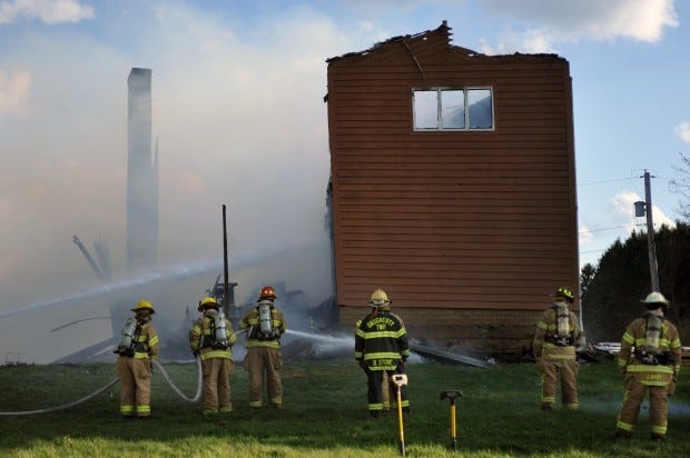 Nine fire companies lent a hand in battling a house fire on Harkins Mill Road in New Sewickley Sunday evening.