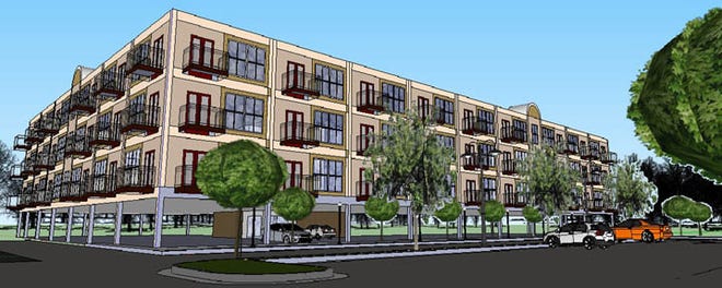 This artist's rendering shows the senior housing slated to be built north of Stanton College Preparatory High.