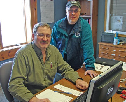 Martin Cottle (left) has been named the new purchasing manager of Soo Marine Supply in Sault Ste. Marie. He will work closely with General Manager Ron Blair (right). The business brings supplies, via the boat Ojibway, to freighters while they are underway on the Upper Lakes.