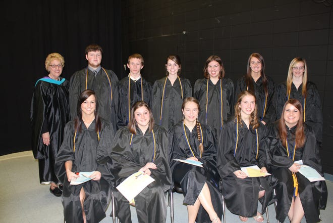 National Honor Society Inductees
First Row (left to right): Isabella Boyer, Carolyn Chambers, Sarah Donnelly, Claire Duffield and Hannah Farley. Second Row: Stephanie McKinley-Miller, Connor Fili, Collin McQuilken, Kayla Moore, Lydia Perrilles, Allison Simkins and Courtney Utsinger.
