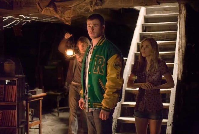 Lionsgate Fran Kranz (left) Chris Hemsworth and Anna Hutchison star in "The Cabin in the Woods."