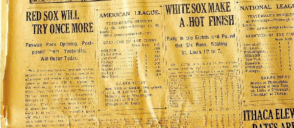 The First Fenway Opener