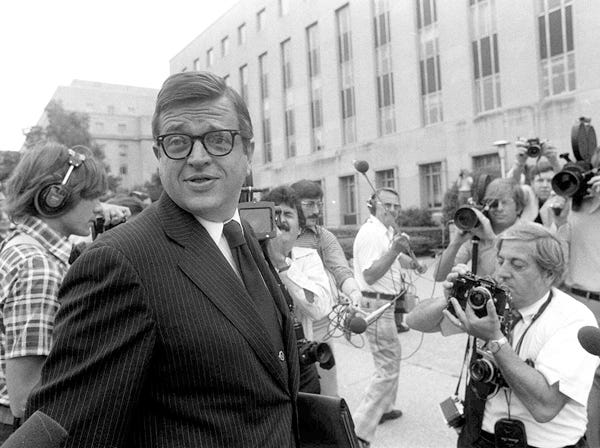 FILE - In this June 21, 1974 , file photo former Nixon White House aide Charles W. Colson arrives at U.S. District Court in Washington to be sentenced for obstructing justice. Colson, the tough-as-nails special counsel to President Richard Nixon who went to prison for his role in a Watergate-related case and became a Christian evangelical helping inmates, has died. He was 80. Jim Liske, chief executive of the Lansdowne-based Prison Fellowship Ministries that Colson founded, said Colson died Saturday, April 21, 2012. (AP Photo/Bob Daugherty)