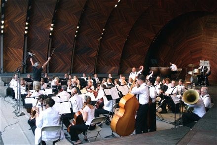 The Southeastern Philharmonic Orchestra the Hatch Shell on Boston's Esplanade in 2007.