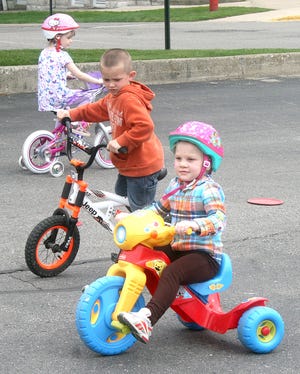 Karen Jenkins Preschool students finished off a week of bike safety tips with a St. Jude's Hospital Trike-a-Thon on Friday.