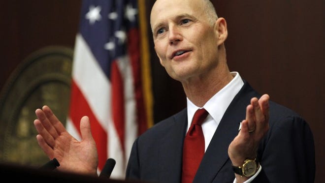 Florida Gov. Rick Scott delivers the State of the State address to a joint session Tuesday Jan. 10, 2012, during the first day of the Florida Legislative Session in Tallahassee, Fla.