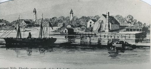 Mayport Mills: This 1862 sketch by H. Van Ingen shows his depiction of Mayport Mills, which is now Mayport.