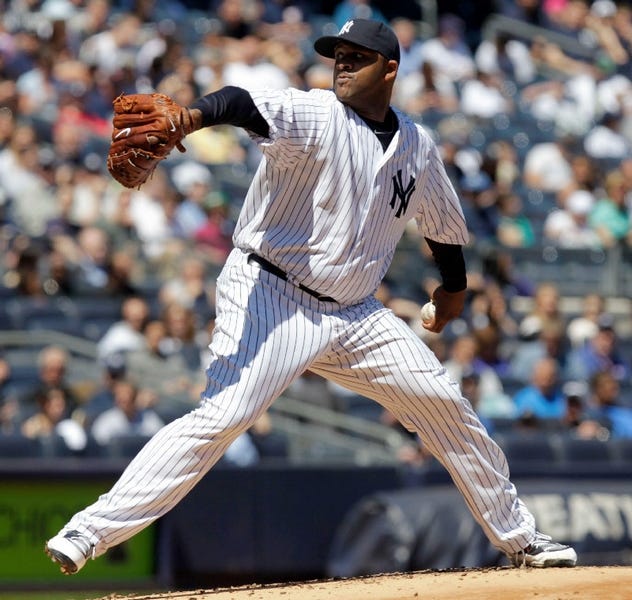 New York Yankees starting pitcher CC Sabathia pitched eight innings in a win over the Detroit Tigers at Yankee Stadium on Sunday.
