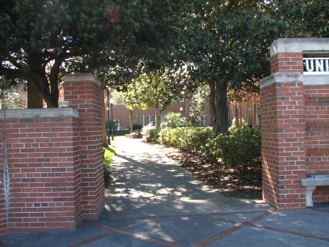 The 'gateway' to the University of Florida at the corner of University Avenue and 13th Street.