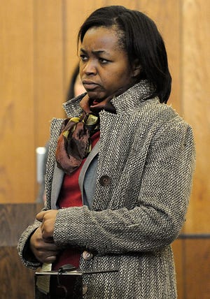 Sally Brown of Northborough is arraigned in Westborough District Court yesterday on an attempted murder charge.