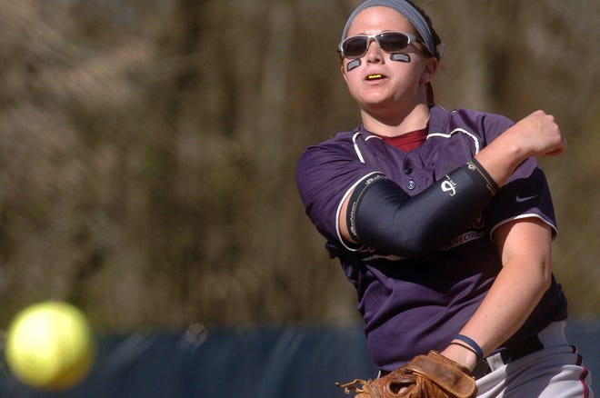 Molly Rathbun delivers for Eastern Connecticut State on Tuesday against Coast Guard Academy in Mansfield.