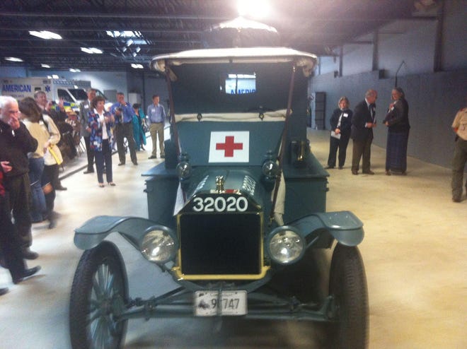 Ambulance 255, a 1916 rebuilt Model T that is the only one of its kind in the nation, made its first public appearance on Saturday at American Ambulance’s Norwich headquarters.