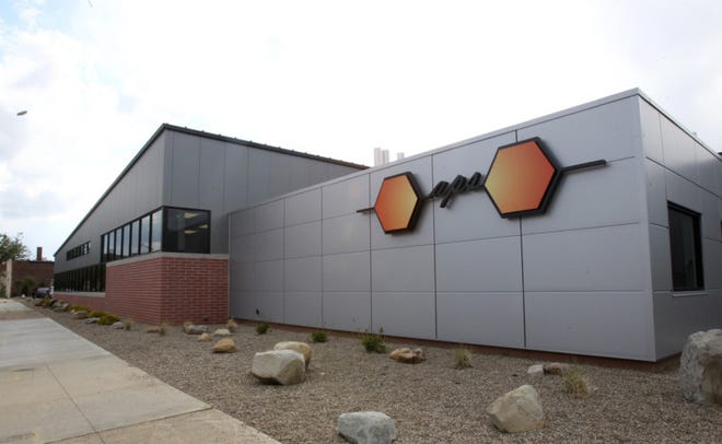 The new headquarters of Akron Polymer Systems on North Summit Street in Akron.  (Karen Schiely/Akron Beacon Journal)