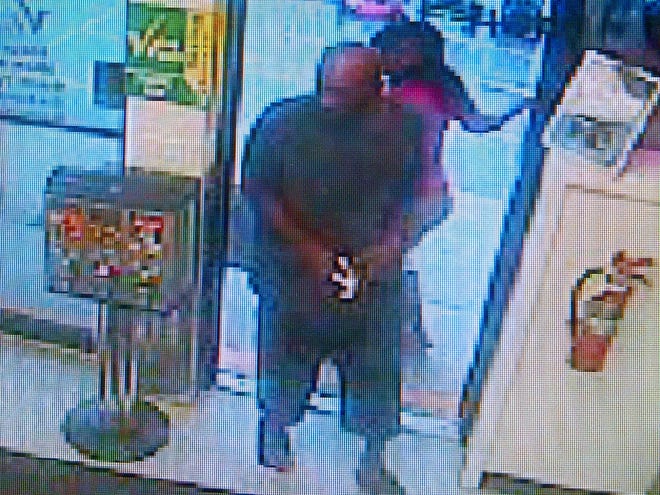 Ocala police are looking for the man in this surveillance image in connection with a theft at Value Pawn, 315 S. Pine Ave. He is about 6 feet tall and 160 pounds. He was bald with a short beard.