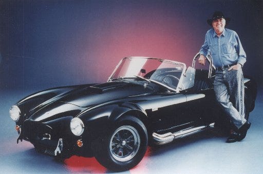 Carroll Shelby and the car that made him famous - the AC Cobra.