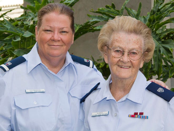 Dorothy Kurtz, right, served in the Women's Reserve in the U.S. Coast Guard during World War II. She is a member of the Coast Guard Auxiliary Flotilla 92 in North Port along with her daughter, Barbara Szymanski, left.