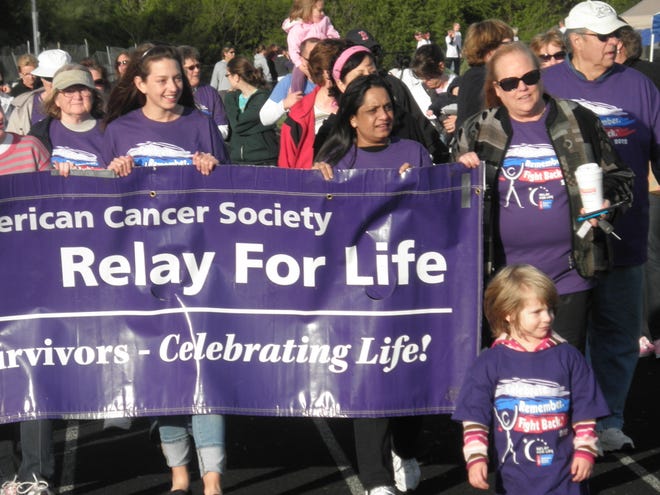 Survivors and caregivers at the American Cancer Society's Relay for Life in Shrewsbury last weekend.