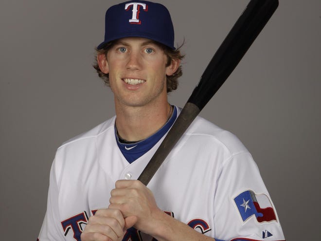 This file photo shows Kyle Hudson when he was a member of the Texas Rangers organization.