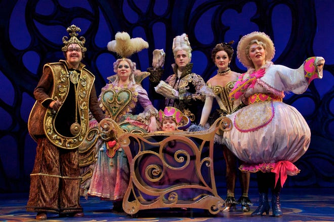 Norton native Jessica Lorion, second from the right, plays Babette in the touring company of Disney’s Beauty and the Beast,” coming to the Boston Opera House next week.