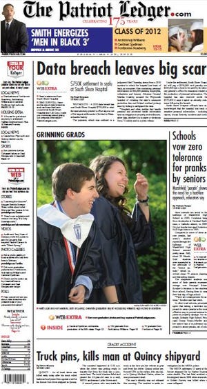 The Patriot Ledger front page for Friday, May 25, 2012